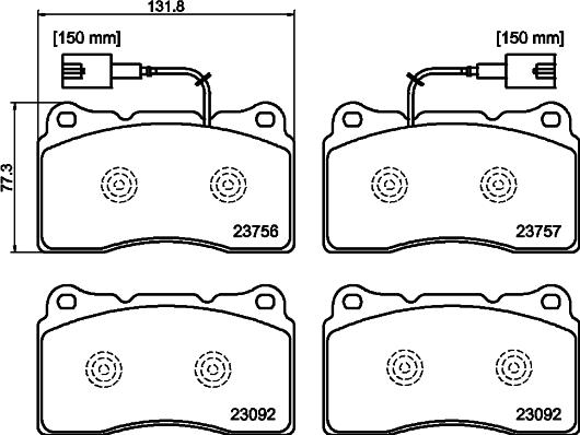 DON PCP2093 - Тормозные колодки, дисковые, комплект autospares.lv