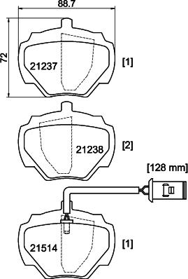 DON PCP2173 - Тормозные колодки, дисковые, комплект autospares.lv