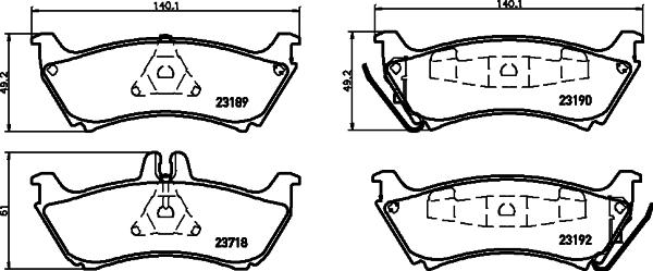 DON PCP2203 - Тормозные колодки, дисковые, комплект autospares.lv