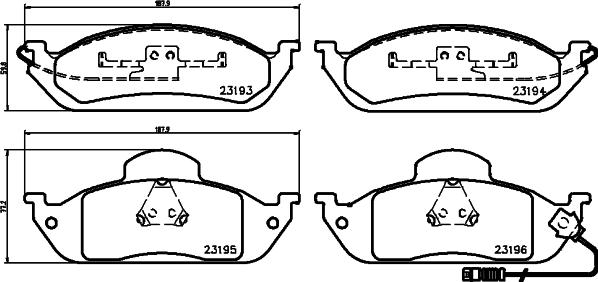 DON PCP2202 - Тормозные колодки, дисковые, комплект autospares.lv