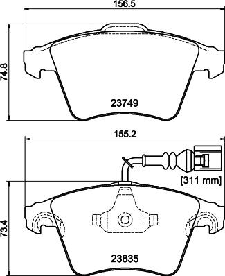 DON PCP2236 - Тормозные колодки, дисковые, комплект autospares.lv