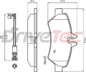 DriveTec DPAD1983 - Тормозные колодки, дисковые, комплект autospares.lv