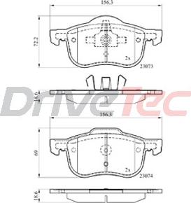 DriveTec DPAD1458 - Тормозные колодки, дисковые, комплект autospares.lv