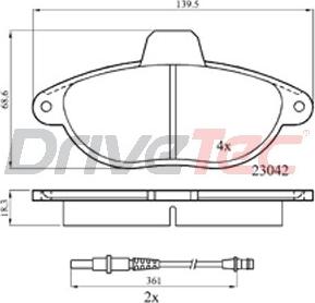 DriveTec DPAD1592 - Тормозные колодки, дисковые, комплект autospares.lv