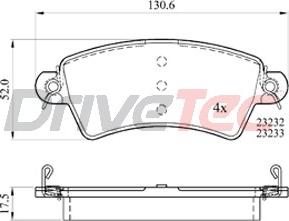 DriveTec DPAD1517 - Тормозные колодки, дисковые, комплект autospares.lv