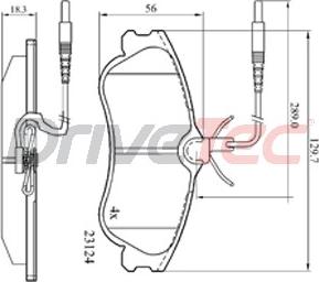 DriveTec DPAD1607 - Тормозные колодки, дисковые, комплект autospares.lv