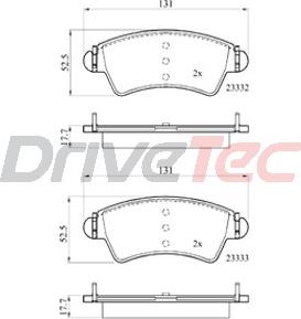 DriveTec DPAD1846 - Тормозные колодки, дисковые, комплект autospares.lv