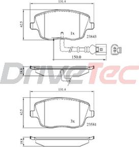 DriveTec DPAD1754 - Тормозные колодки, дисковые, комплект autospares.lv