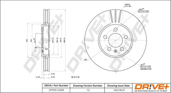 Dr!ve+ DP1010.11.0918 - Тормозной диск autospares.lv