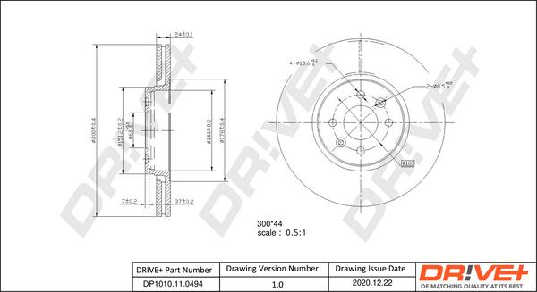 Dr!ve+ DP1010.11.0494 - Тормозной диск autospares.lv