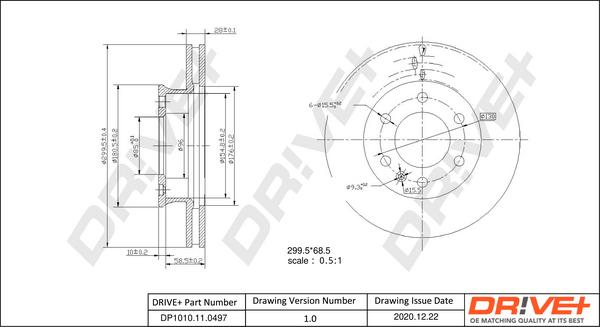 Dr!ve+ DP1010.11.0497 - Тормозной диск autospares.lv