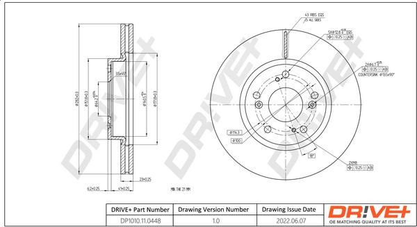 Dr!ve+ DP1010.11.0448 - Тормозной диск autospares.lv