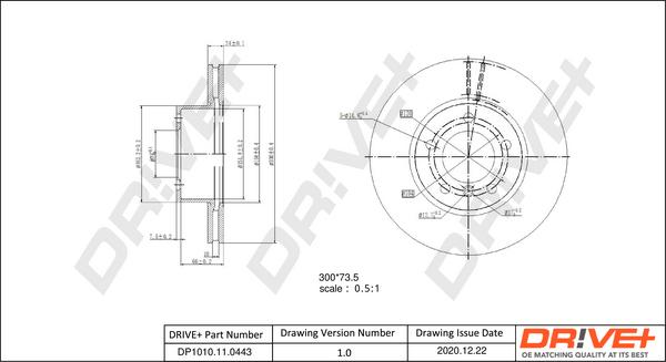 Dr!ve+ DP1010.11.0443 - Тормозной диск autospares.lv