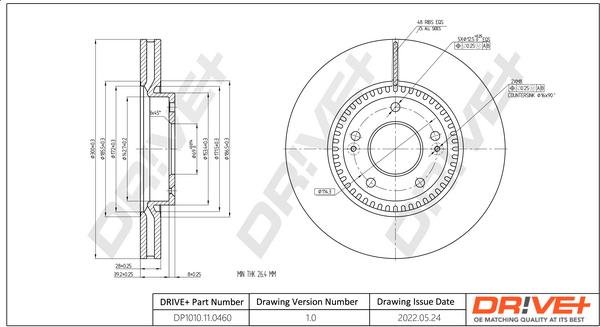 Dr!ve+ DP1010.11.0460 - Тормозной диск autospares.lv