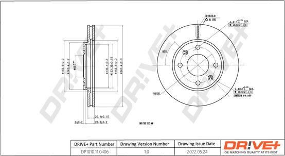 Dr!ve+ DP1010.11.0406 - Тормозной диск autospares.lv