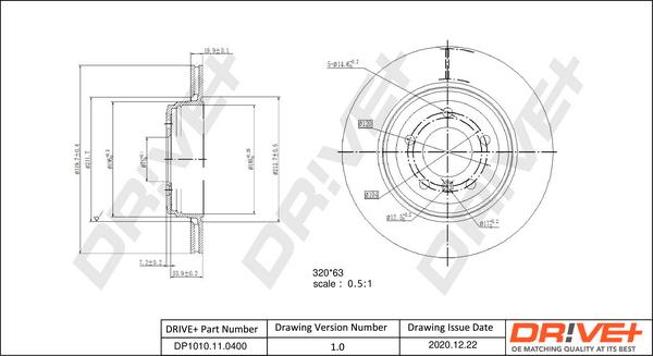 Dr!ve+ DP1010.11.0400 - Тормозной диск autospares.lv