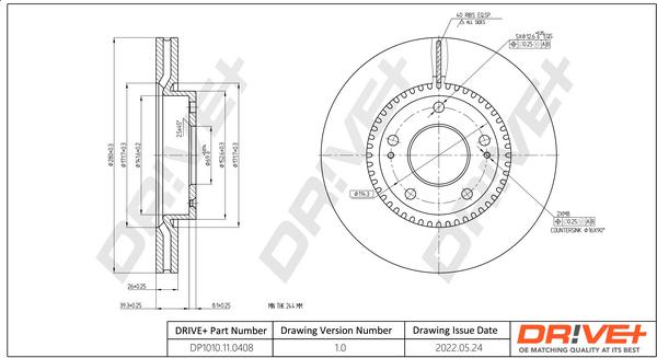 Dr!ve+ DP1010.11.0408 - Тормозной диск autospares.lv