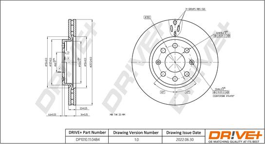 Dr!ve+ DP1010.11.0484 - Тормозной диск autospares.lv