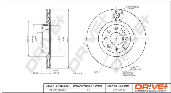 Dr!ve+ DP1010.11.0485 - Тормозной диск autospares.lv