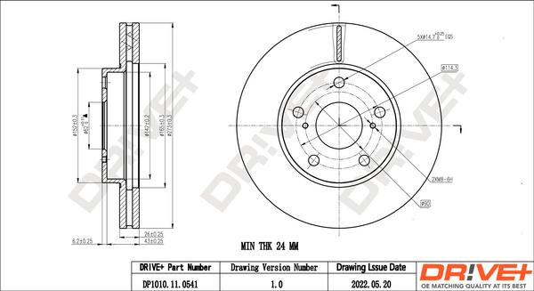 Dr!ve+ DP1010.11.0541 - Тормозной диск autospares.lv