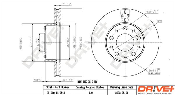 Dr!ve+ DP1010.11.0548 - Тормозной диск autospares.lv