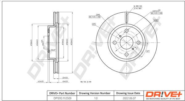 Dr!ve+ DP1010.11.0509 - Тормозной диск autospares.lv