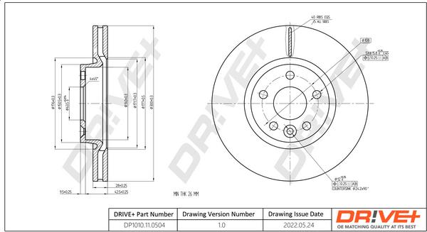 Dr!ve+ DP1010.11.0504 - Тормозной диск autospares.lv