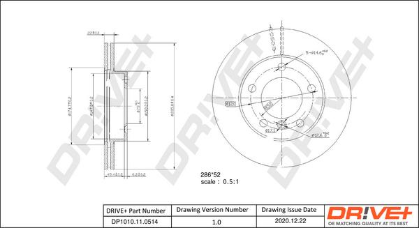 Dr!ve+ DP1010.11.0514 - Тормозной диск autospares.lv