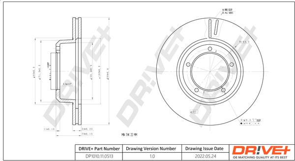 Dr!ve+ DP1010.11.0513 - Тормозной диск autospares.lv