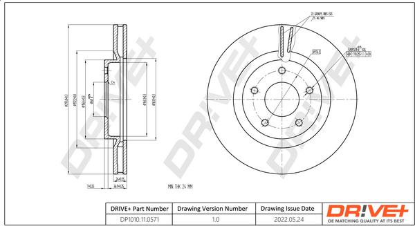 Dr!ve+ DP1010.11.0571 - Тормозной диск autospares.lv