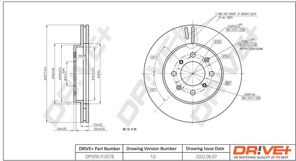 Dr!ve+ DP1010.11.0578 - Тормозной диск autospares.lv