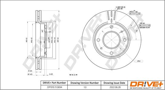 Dr!ve+ DP1010.11.0694 - Тормозной диск autospares.lv