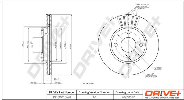 Dr!ve+ DP1010.11.0698 - Тормозной диск autospares.lv