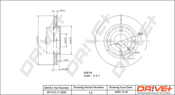 Dr!ve+ DP1010.11.0692 - Тормозной диск autospares.lv