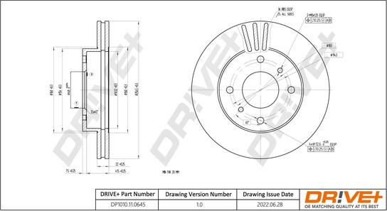 Dr!ve+ DP1010.11.0645 - Тормозной диск autospares.lv