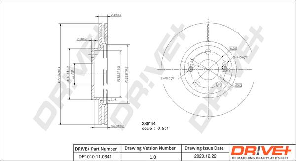 Dr!ve+ DP1010.11.0641 - Тормозной диск autospares.lv