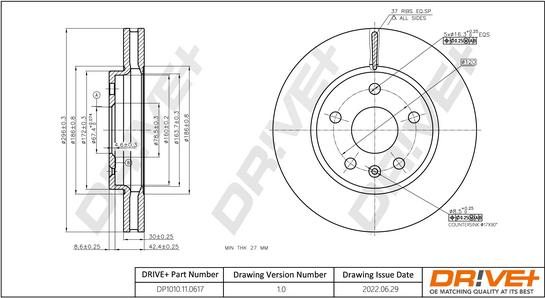 Dr!ve+ DP1010.11.0617 - Тормозной диск autospares.lv