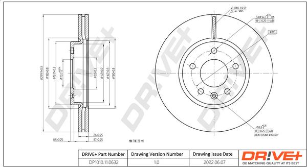 Dr!ve+ DP1010.11.0632 - Тормозной диск autospares.lv