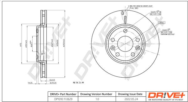 Dr!ve+ DP1010.11.0629 - Тормозной диск autospares.lv