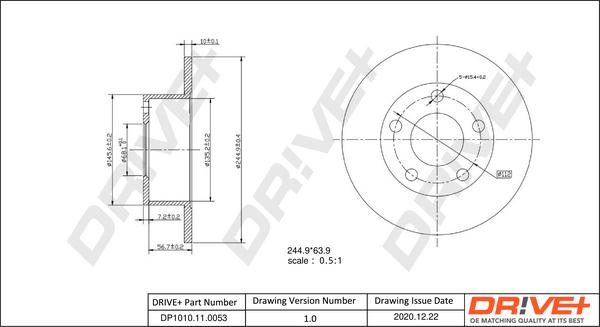 Dr!ve+ DP1010.11.0053 - Тормозной диск autospares.lv