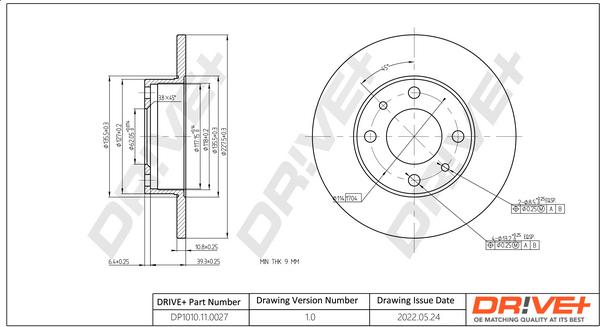 Dr!ve+ DP1010.11.0027 - Тормозной диск autospares.lv