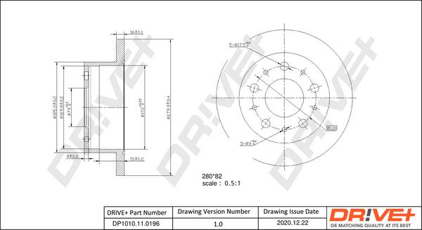 Dr!ve+ DP1010.11.0196 - Тормозной диск autospares.lv