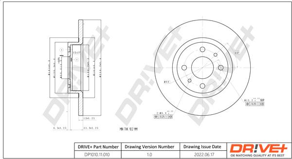 Dr!ve+ DP1010.11.0101 - Тормозной диск autospares.lv