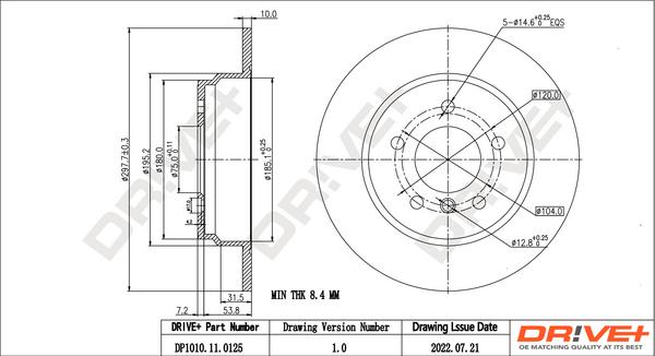 Dr!ve+ DP1010.11.0125 - Тормозной диск autospares.lv