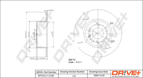 Dr!ve+ DP1010.11.0120 - Тормозной диск autospares.lv