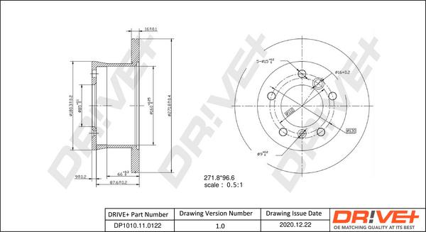 Dr!ve+ DP1010.11.0122 - Тормозной диск autospares.lv