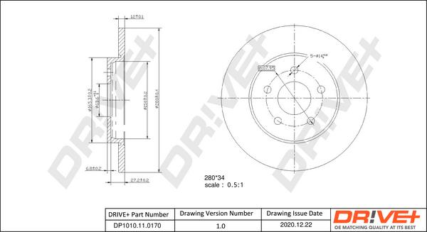 Dr!ve+ DP1010.11.0170 - Тормозной диск autospares.lv