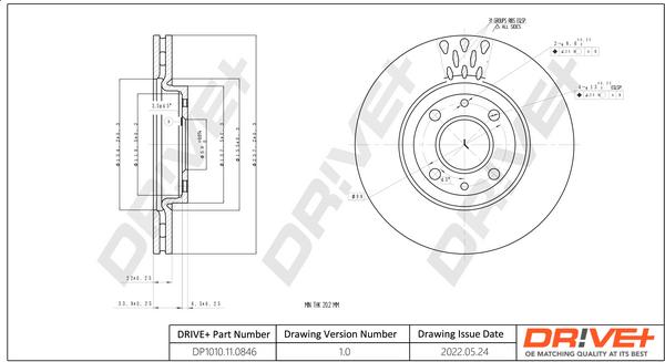 Dr!ve+ DP1010.11.0846 - Тормозной диск autospares.lv