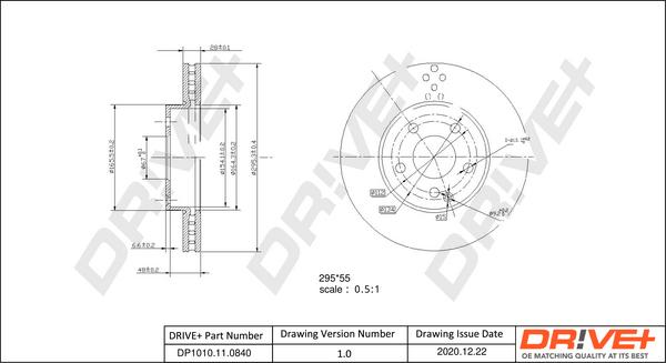 Dr!ve+ DP1010.11.0840 - Тормозной диск autospares.lv