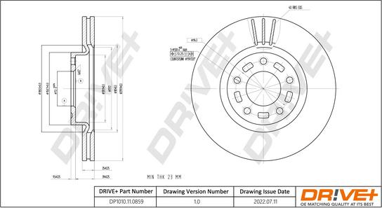 Dr!ve+ DP1010.11.0859 - Тормозной диск autospares.lv